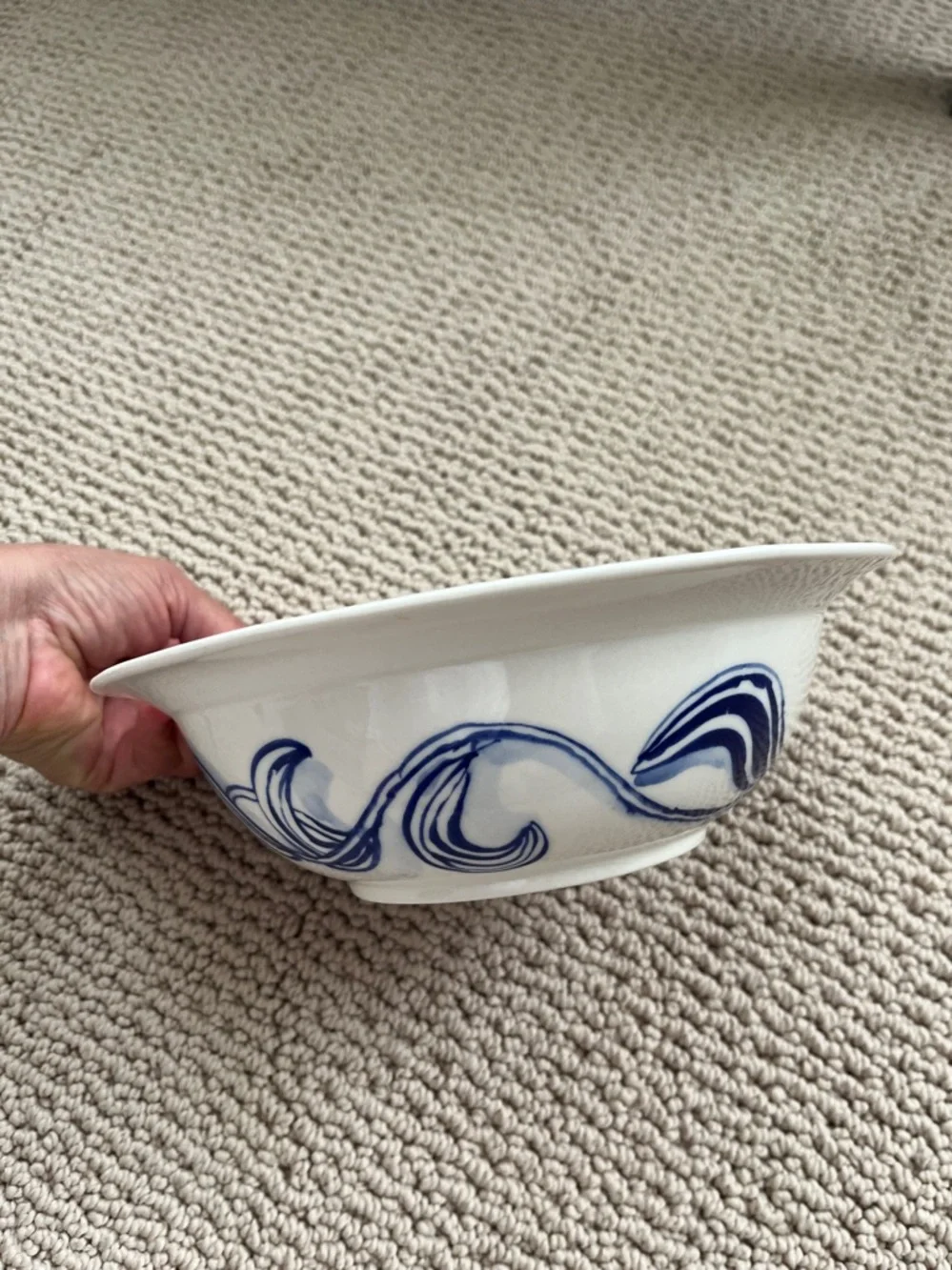 RUAN HOFFMANN FOR ANTHOLOGIE BLUE AND WHITE BOWL - Picture 3 of 3